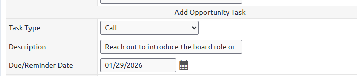create opportunity add task