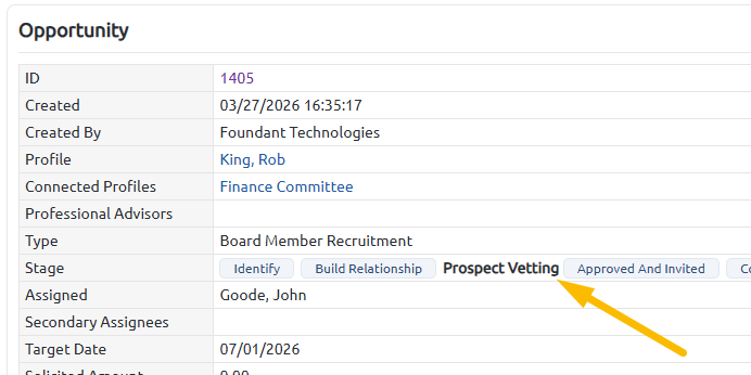 board member prospect vetting stage