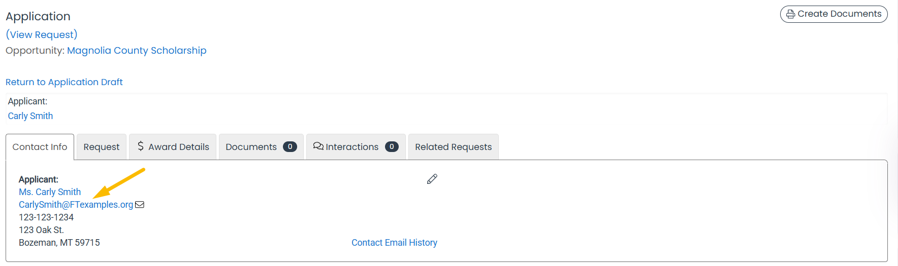 applicant's last name