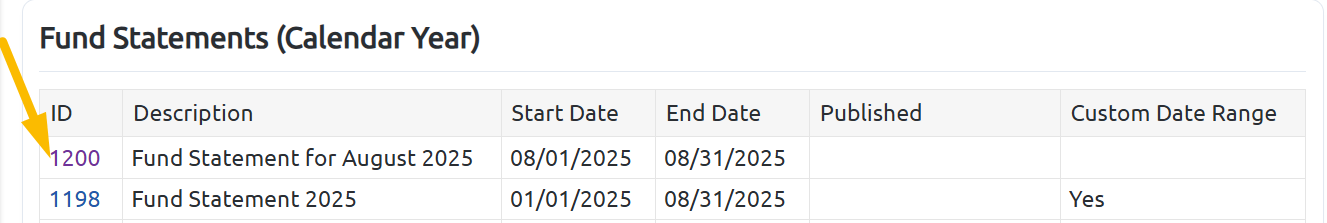 fund statement group ID