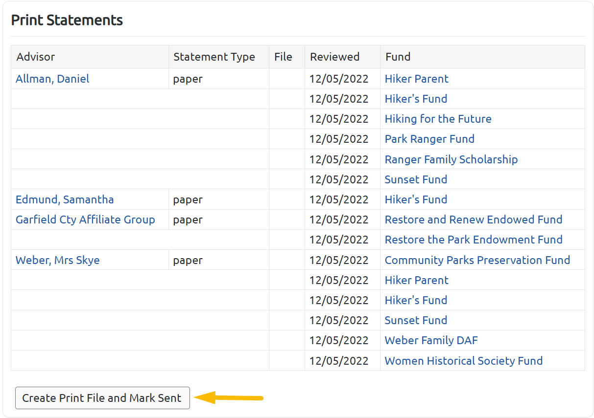 create print file and mark sent
