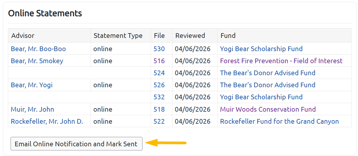 email online notification and mark sent
