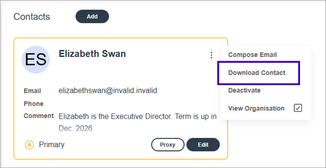 Download contact file