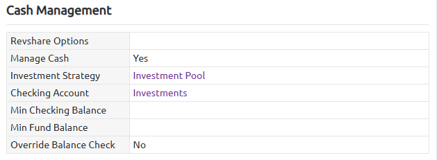 cash management settings