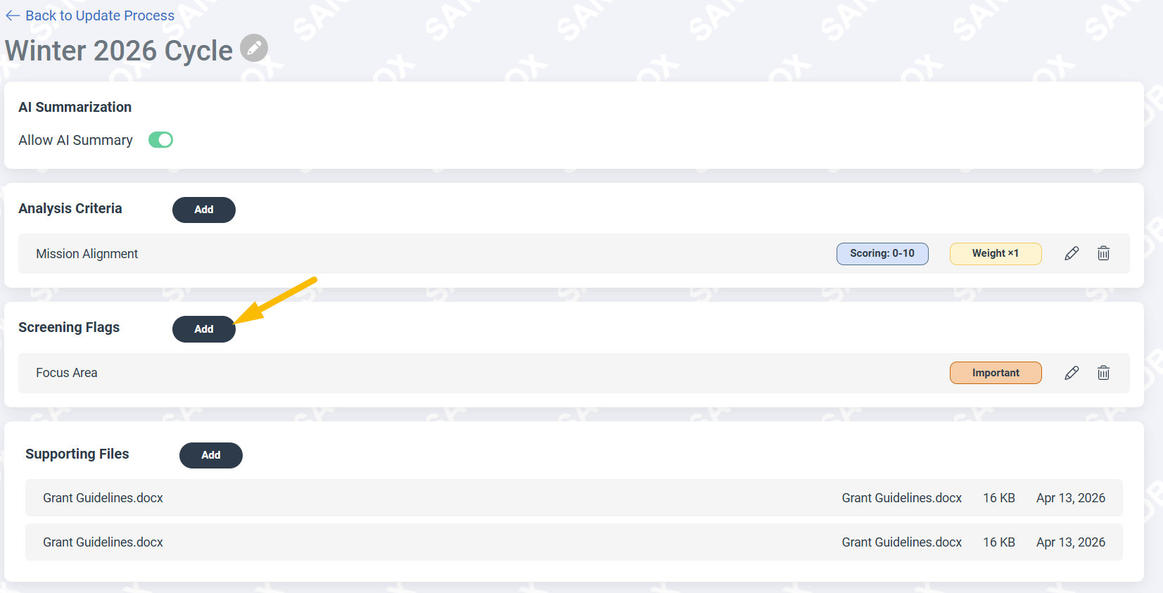 Add button