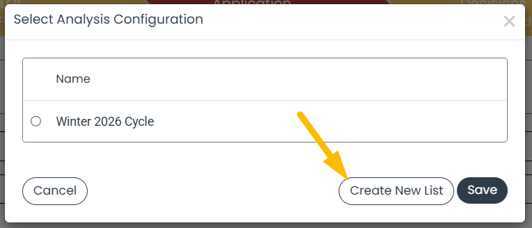 Create new list button