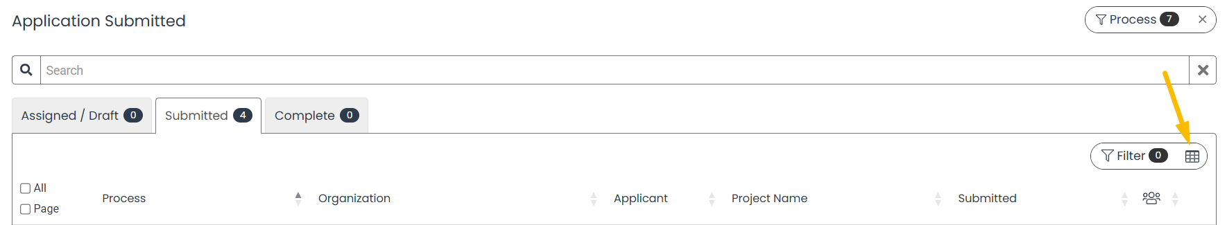 Edit columns icon