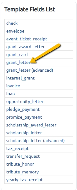 grant letter template example fields