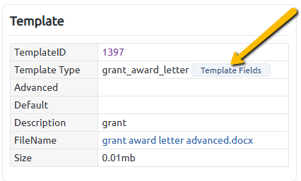 template fields button