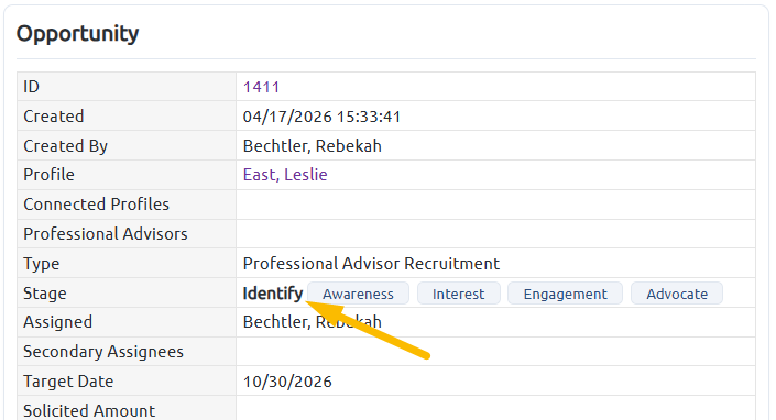 Professional advisor stage 1 identify