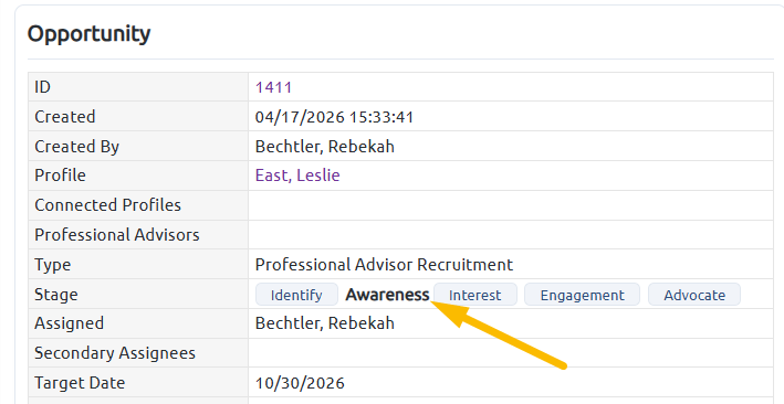 Professional advisor stage 2 awareness