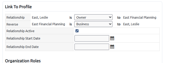 Professional advisor profile link