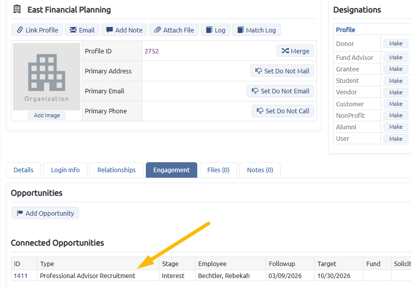 Professional advisor connected opportunity full view