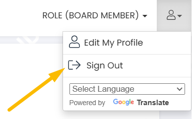 sign out
