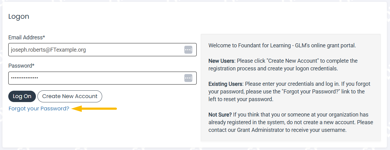 forgot your password