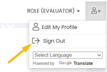 sign out