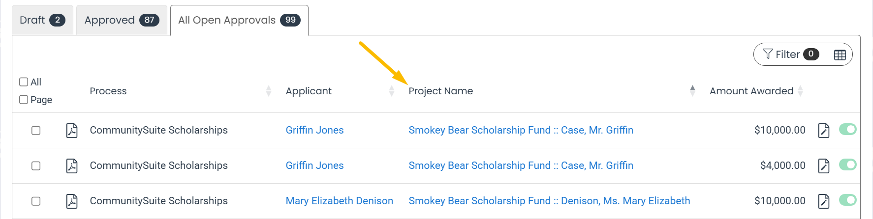 project name