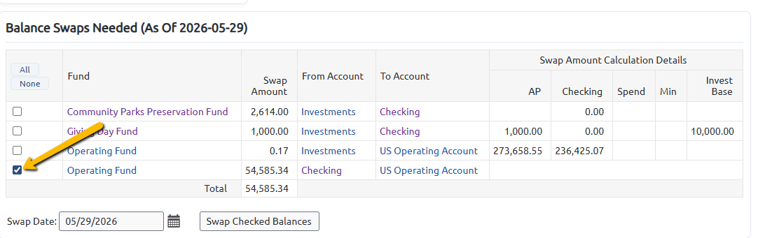 balance check box