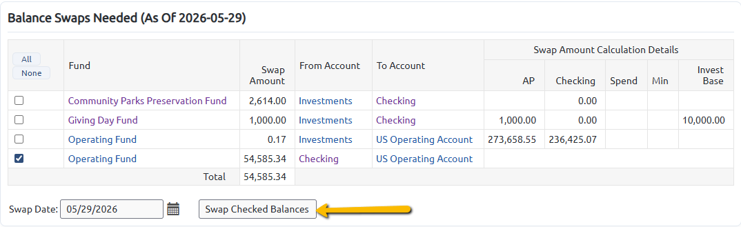 swap checked balances button