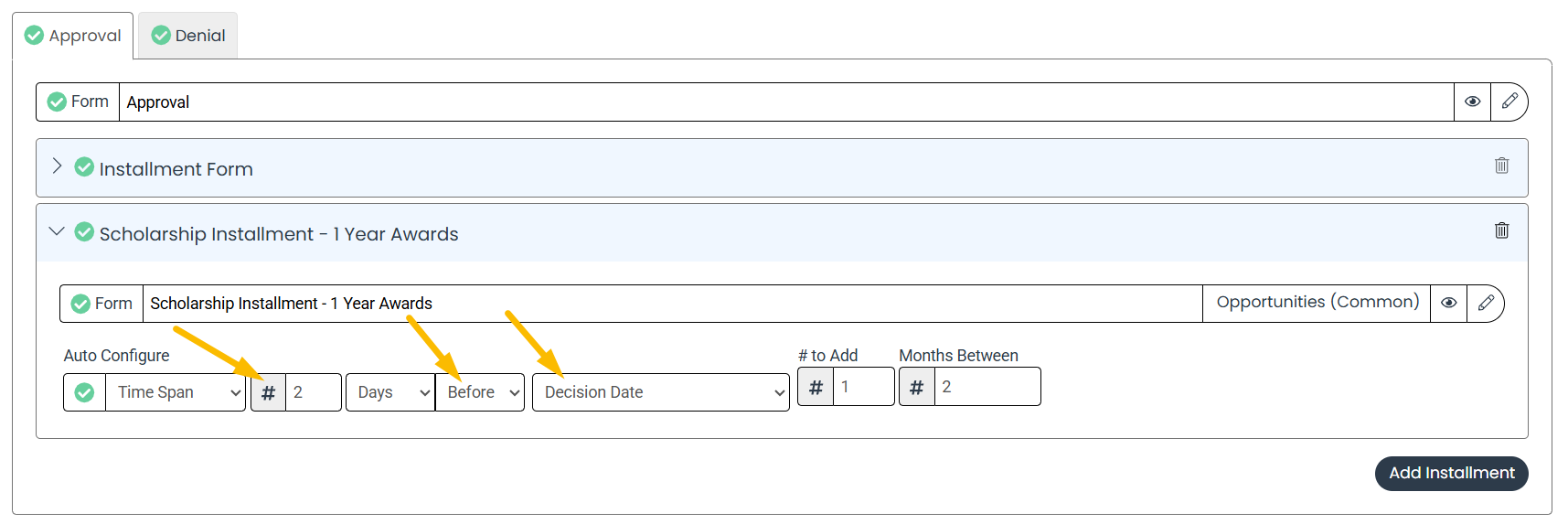 time span option