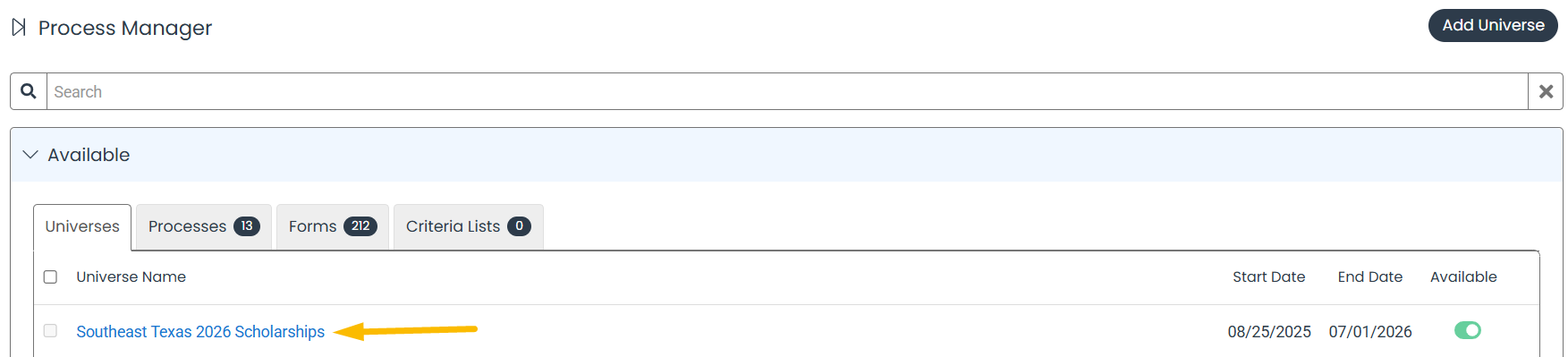 process name