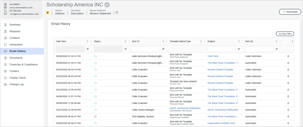 Email History