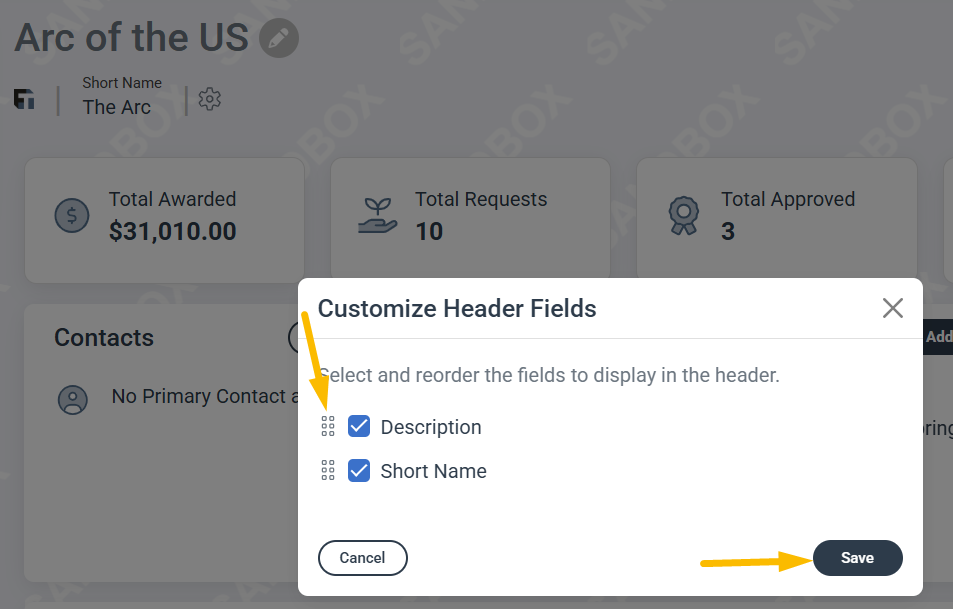 save button