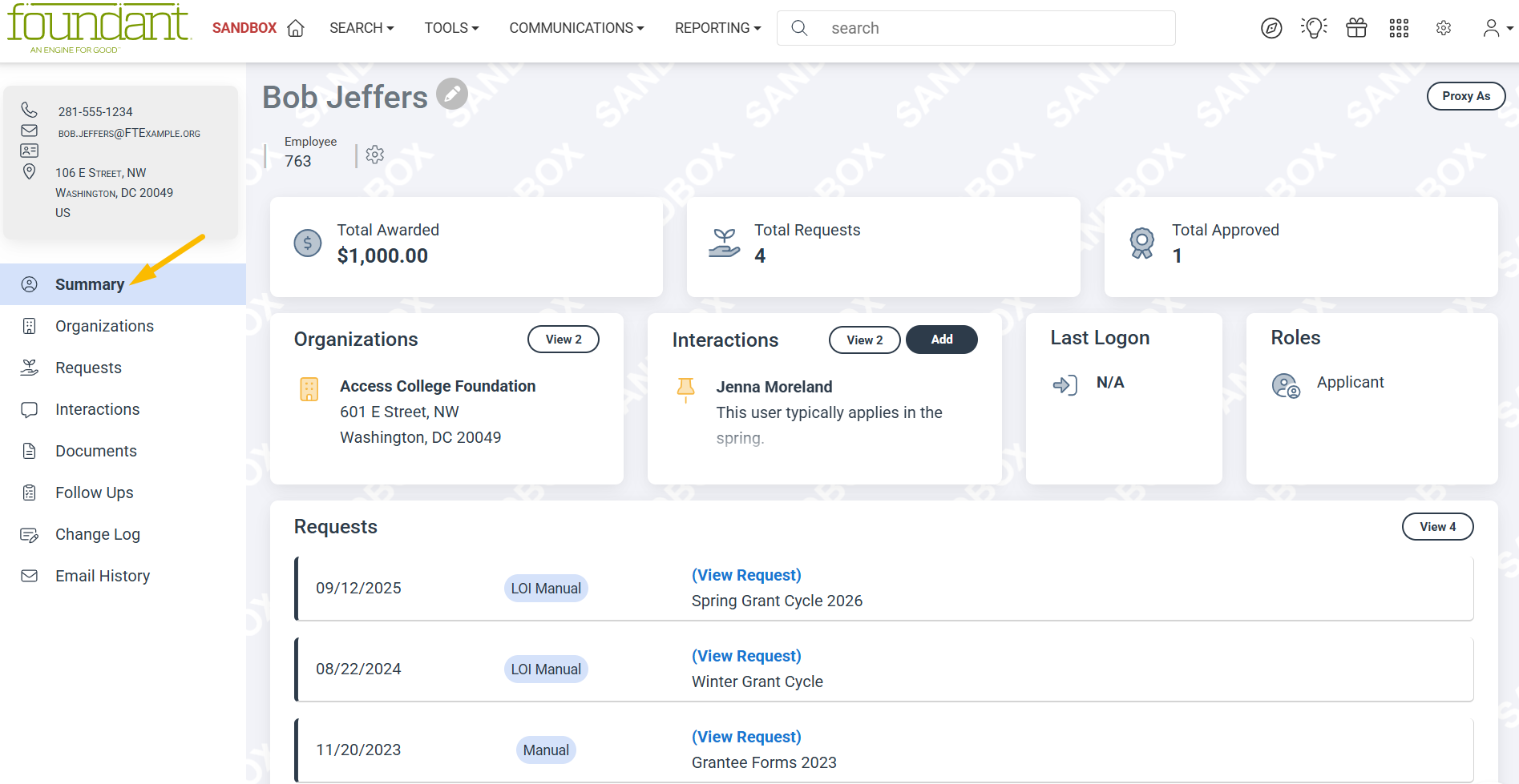 options page