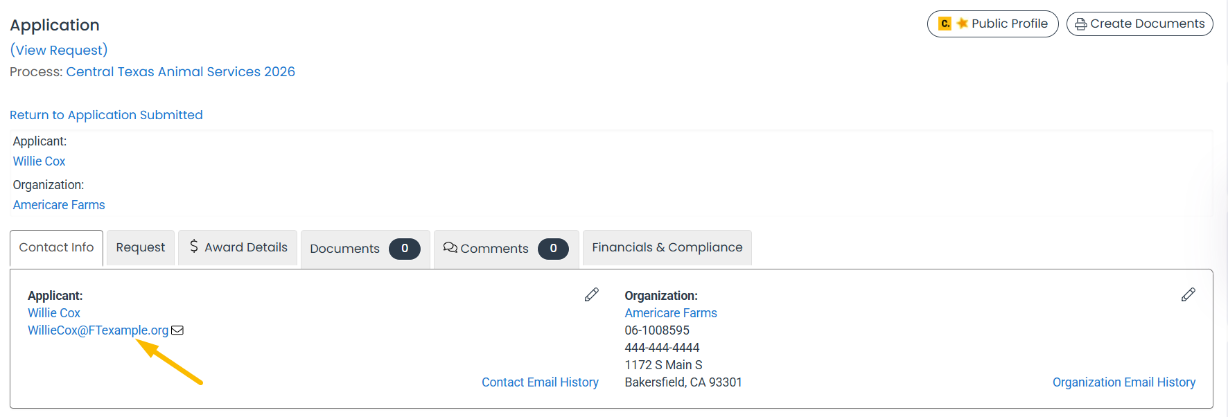 email address