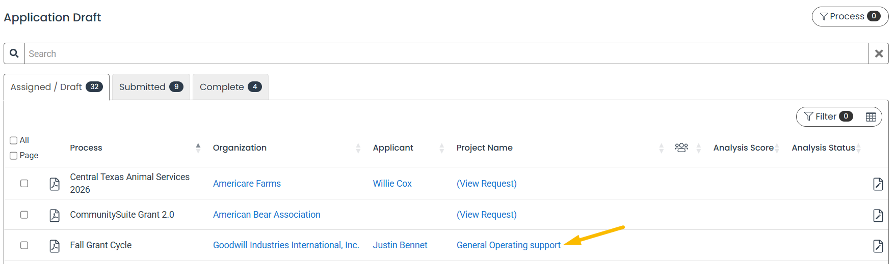 project name