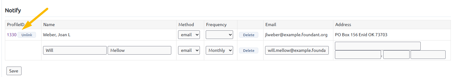 Profile ID field