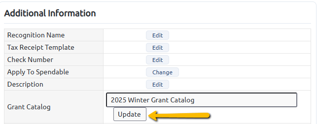 update button