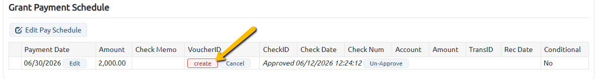 create button