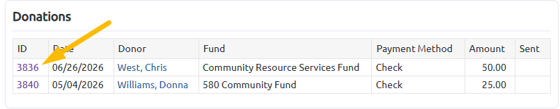 donation id to clear tribute