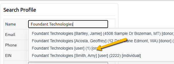 profile name