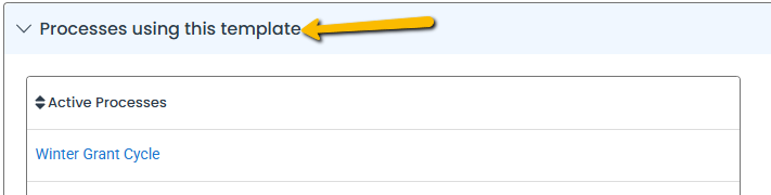 processes using template section