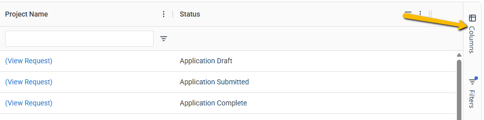 columns button
