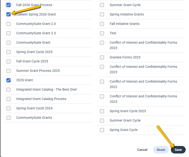 checkbox and save button