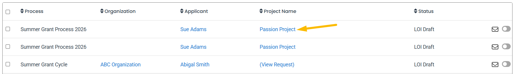 project name