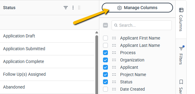 manage columns