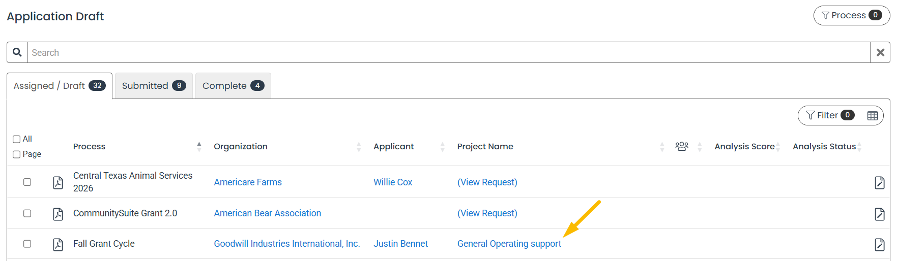 project name