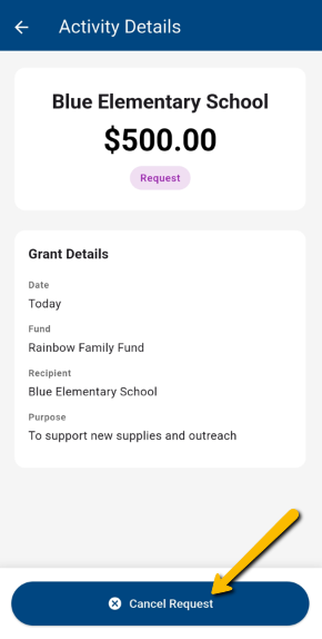 cancel request button