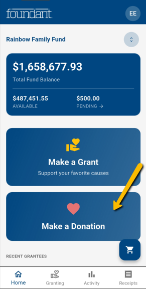make a donation button
