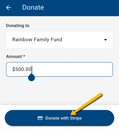 donate with stripe button