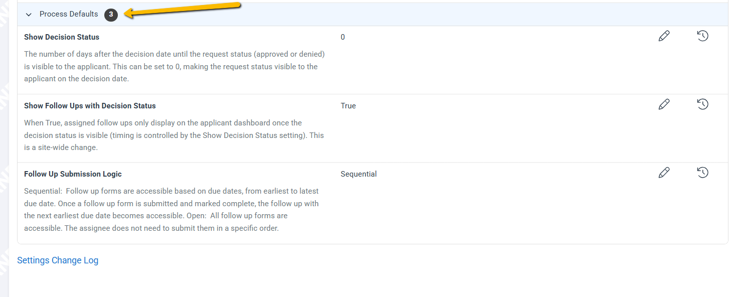 process defaults