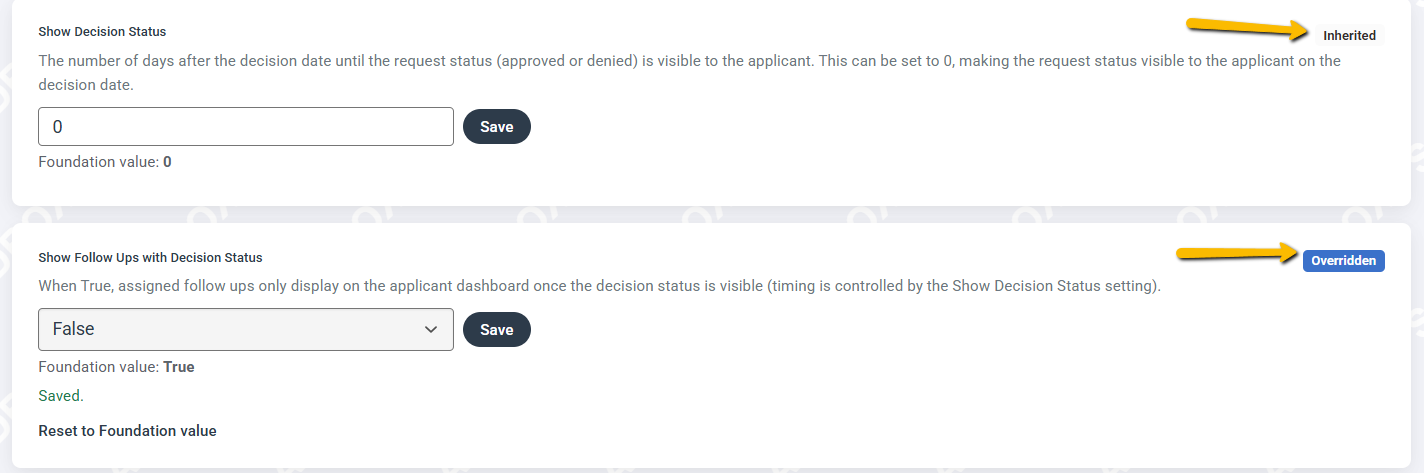 value setting
