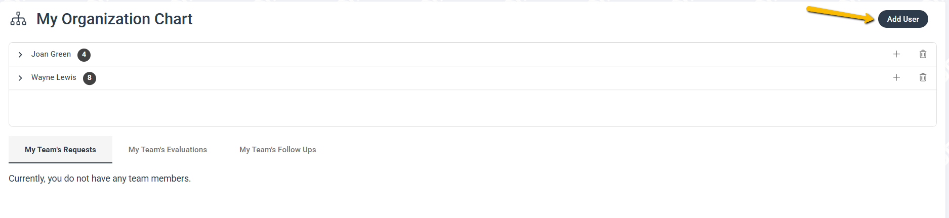 Add User button
