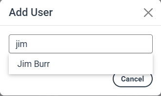 Add User drop-down list