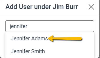 Add User drop-down list