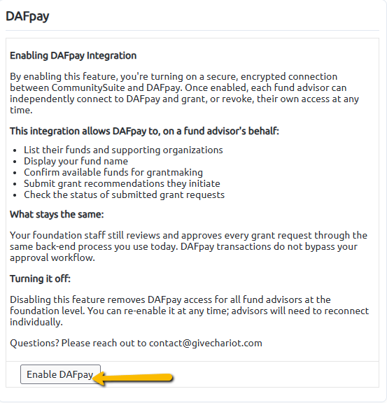 enable DAFpay button